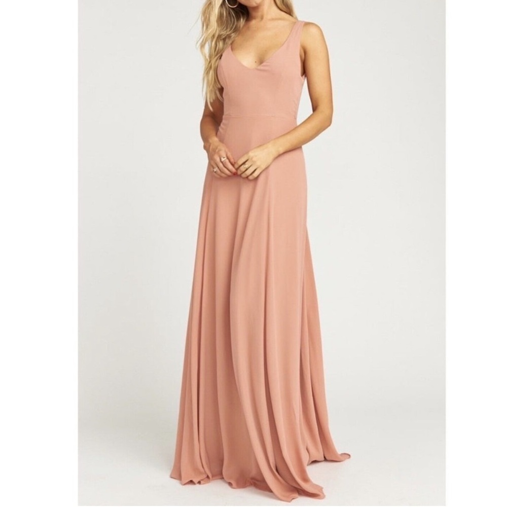 Show Me Your MuMu Jenn Maxi Dress Women’s Size Small Rustic Mauve Blush Wedding - Picture 13 of 13
